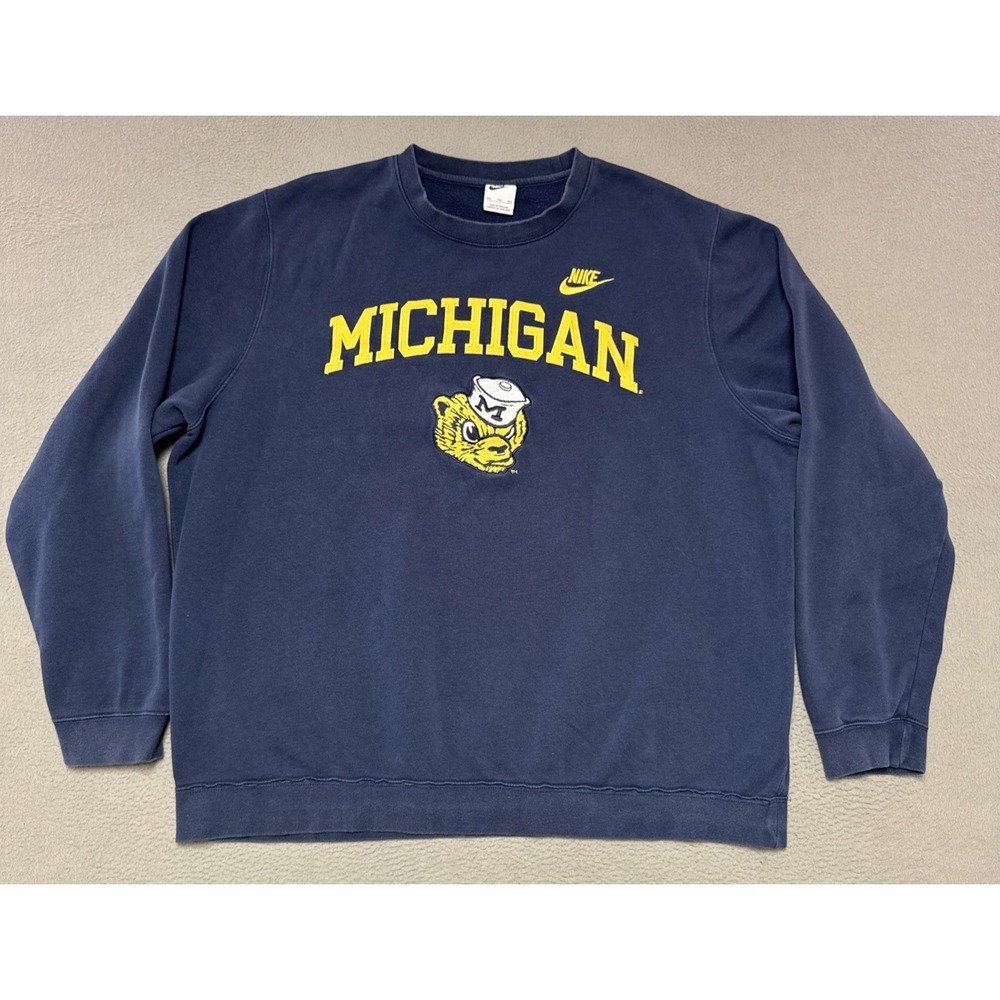 Nike Michigan Wolverines Club Fleece Crewneck Sweatshirt Mens XXL NCAA Athletic